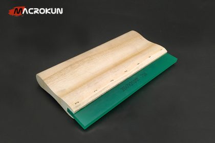 Screen printing squeegee with wooden handle