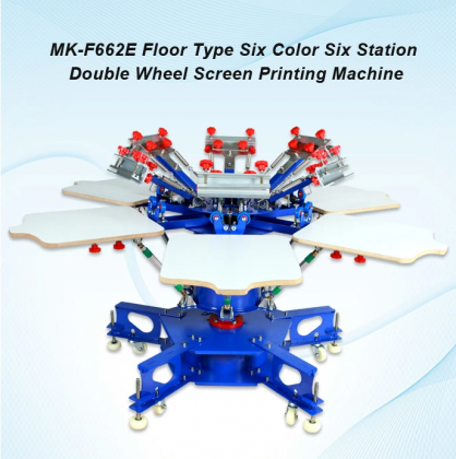 Floor Type Six Color Six Station Double Wheel Screen Printing Machine