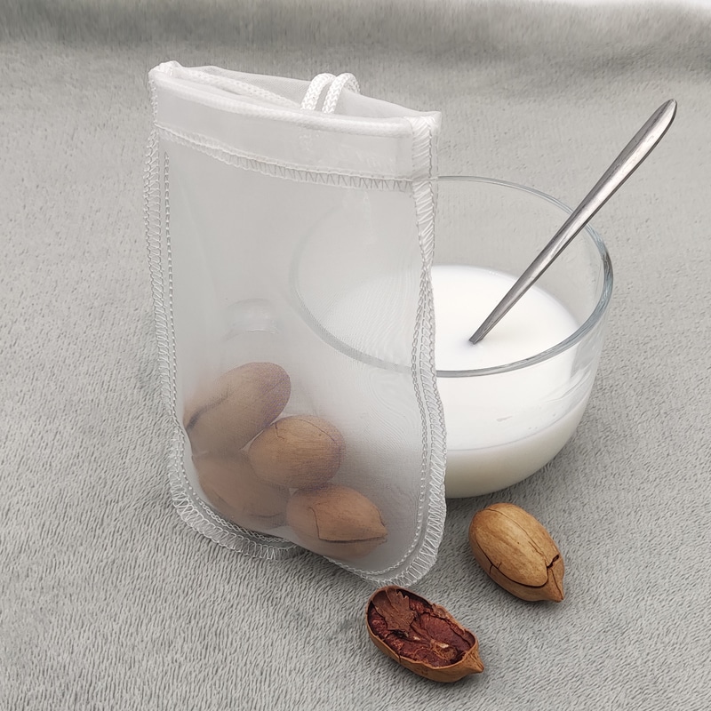 Bolsa de filtro de leche de nuez de malla de nailon/algodón orgánico/cáñamo reutilizable para colador de alimentos de uso múltiple-leche de nuez, jugos, cafés