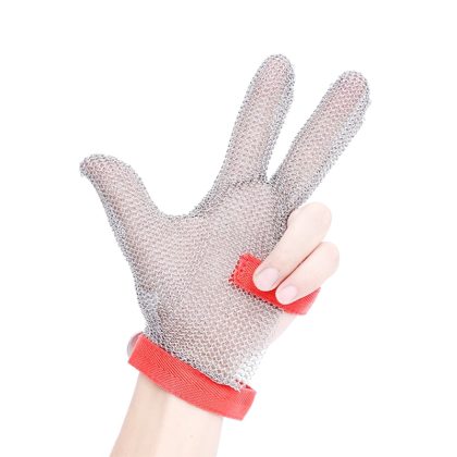 MK3101-Three Finger Stainless steel Gloves With Textile strap