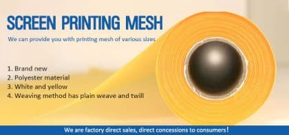 High tension Polyester Silk Screen Printing Mesh White Yellow