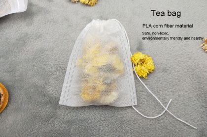 Corn fiber drawstring tea bag