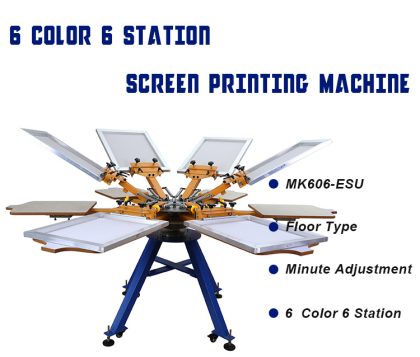 6 color 6 station screen printing machine