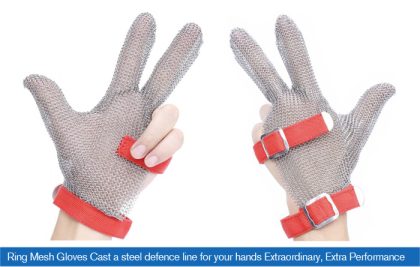 Wrist Ring Mesh Glove With Textile strap